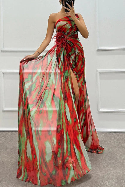 Formal One Shoulder Maxi Dress