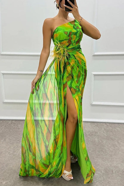 Formal One Shoulder Maxi Dress