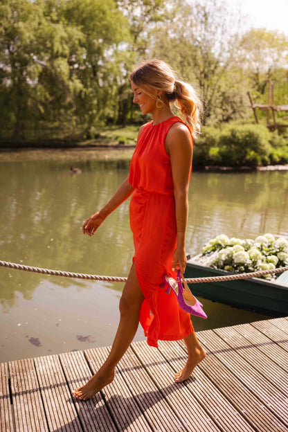 Halter Neck Midi Dress