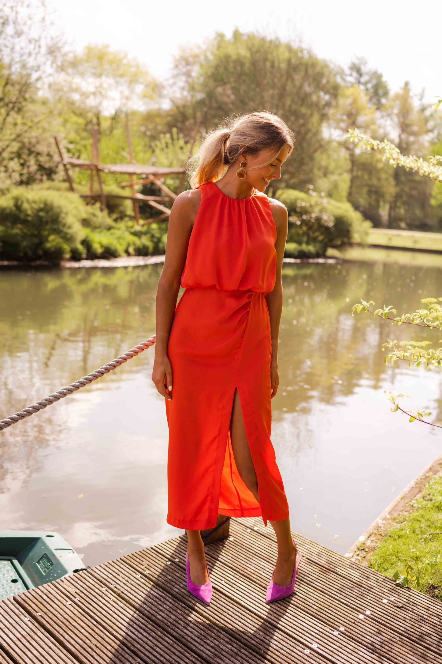 Halter Neck Midi Dress