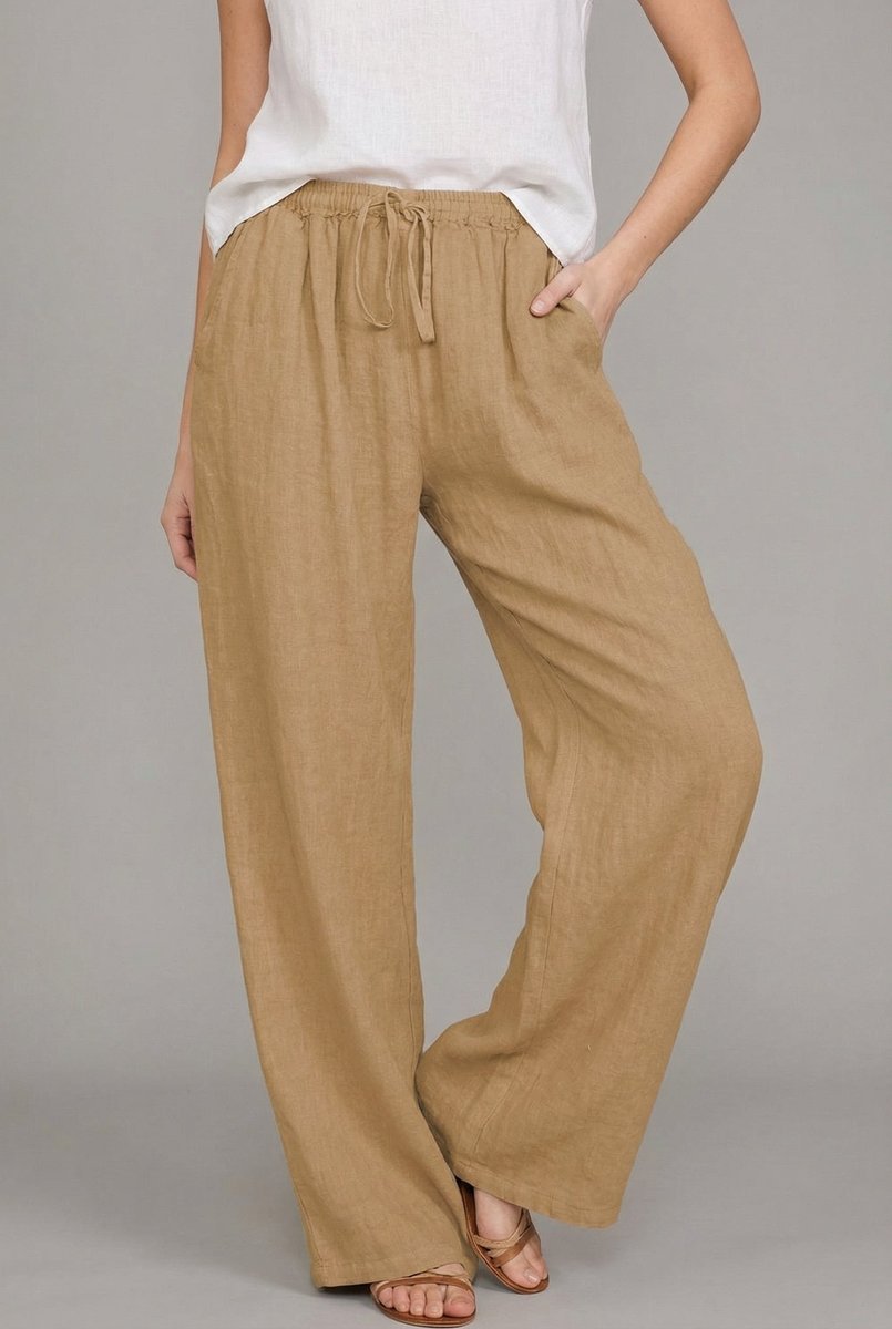 Women's Wide-Leg Pants - Khaki