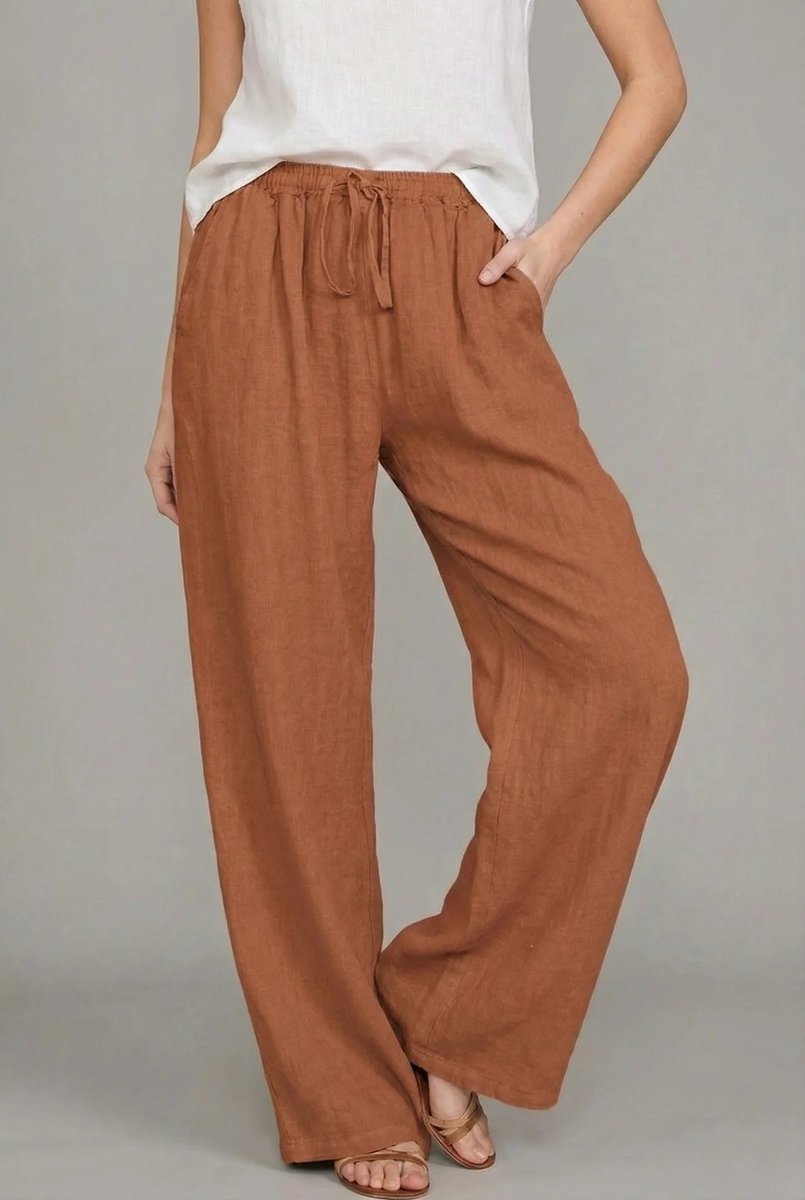 Women's Wide-Leg Pants - Orange