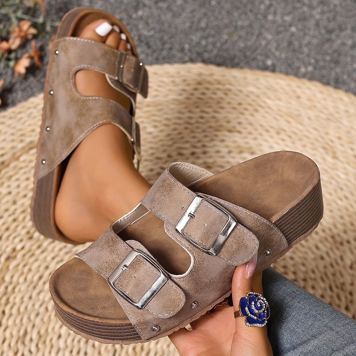 Women's Platform Faux Leather Sandals