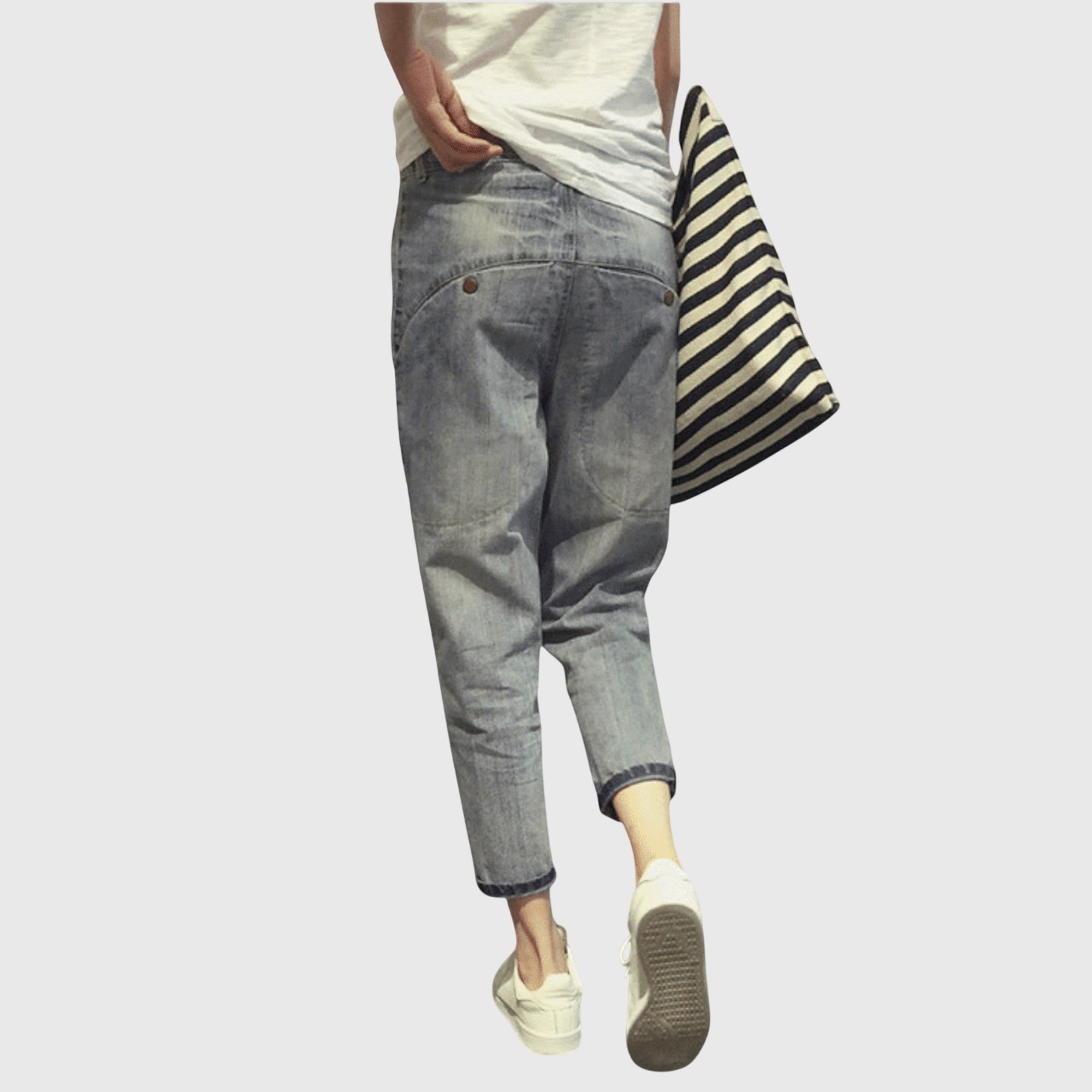 Unisex Cropped Harem Jeans