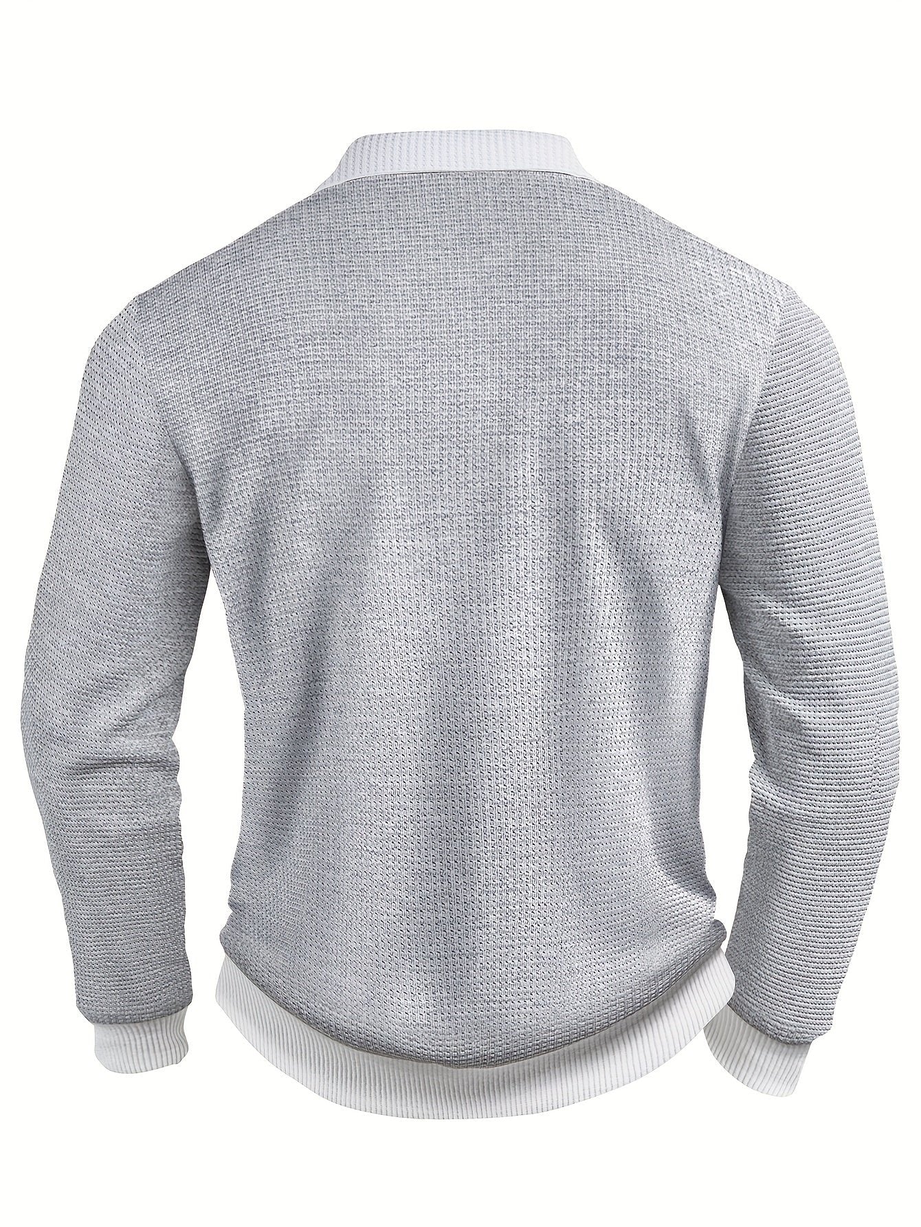 Men's Waffle Knit Long-Sleeve Polo