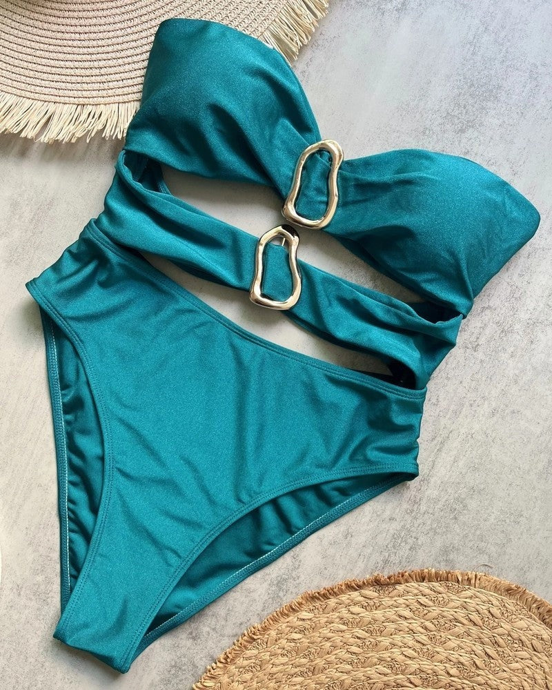 Strapless One Piece Swimsuit - Teal