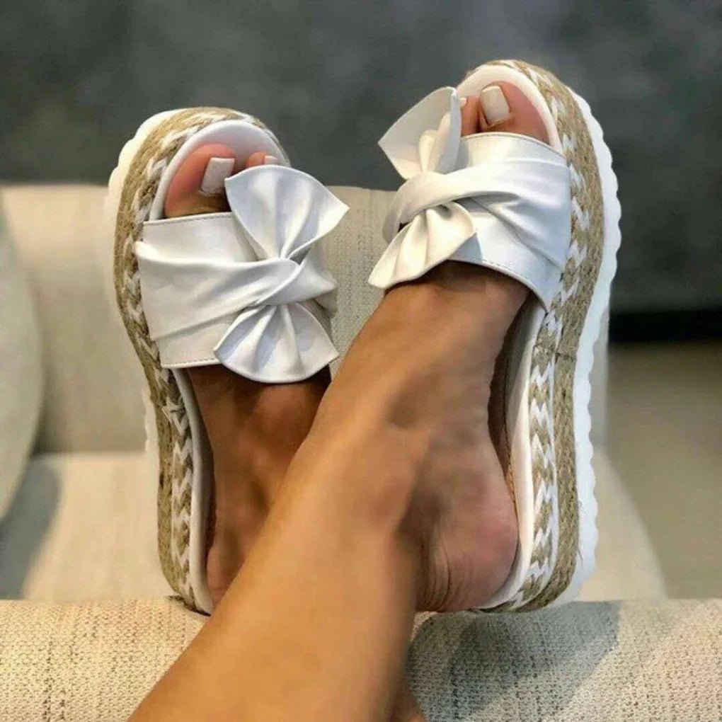 Women's Platform Slide Sandals - White
