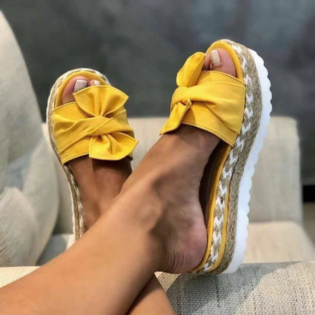 Women's Platform Slide Sandals - Yellow