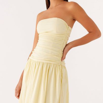 Strapless Floral Maxi Dress