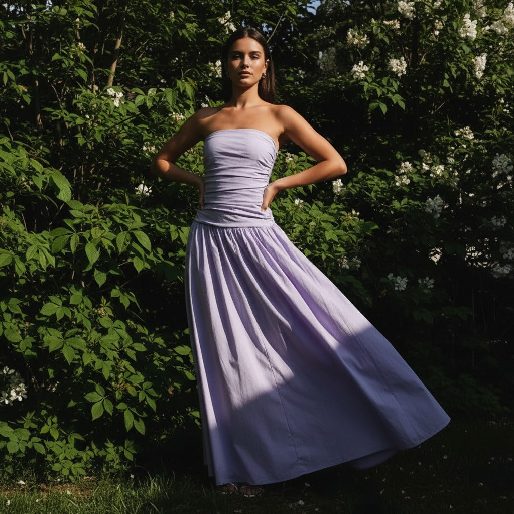 Strapless Floral Maxi Dress