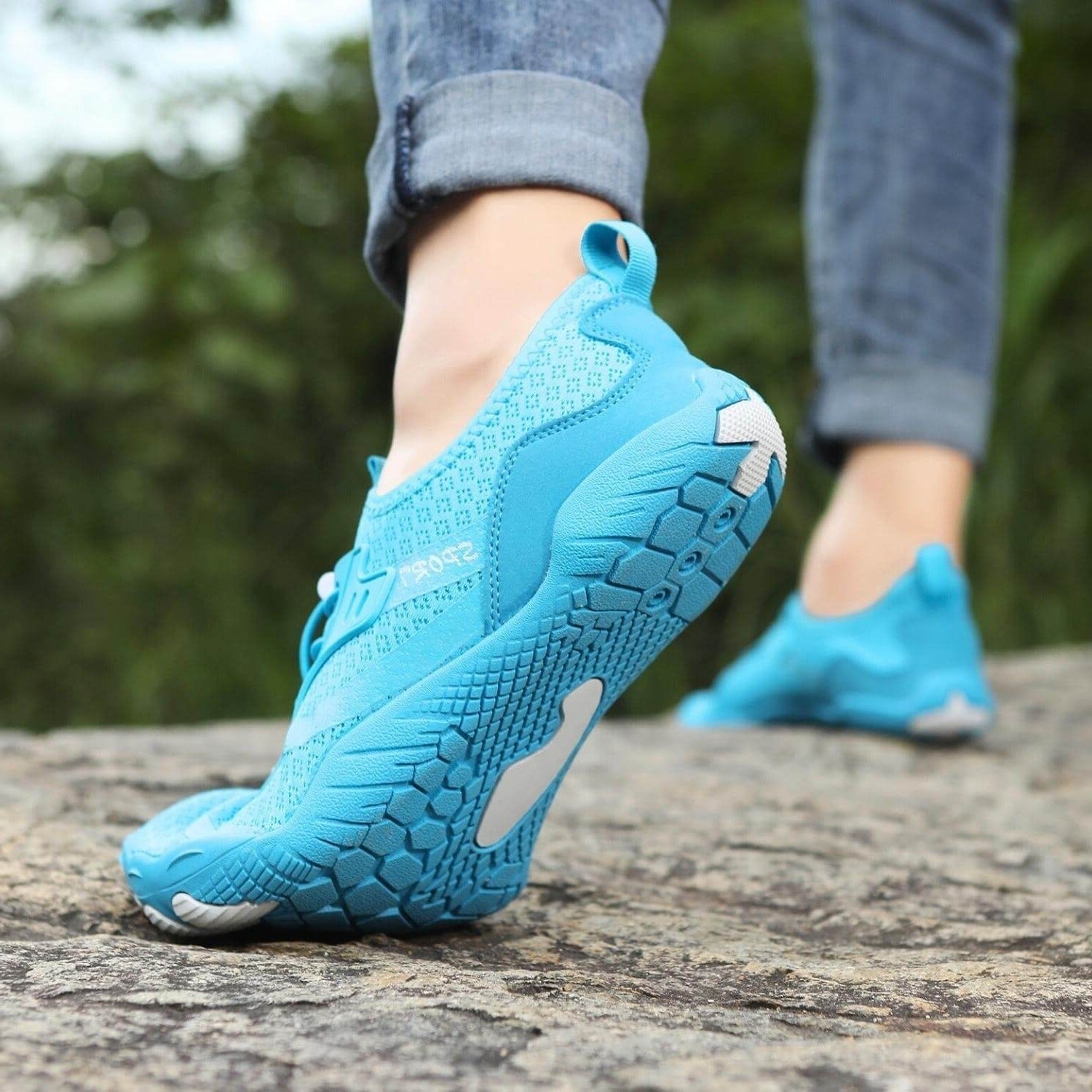 Unisex Knit Barefoot Shoes - Light Blue