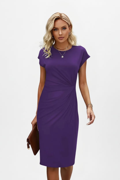 Wedding Guest Midi Dress - Purple