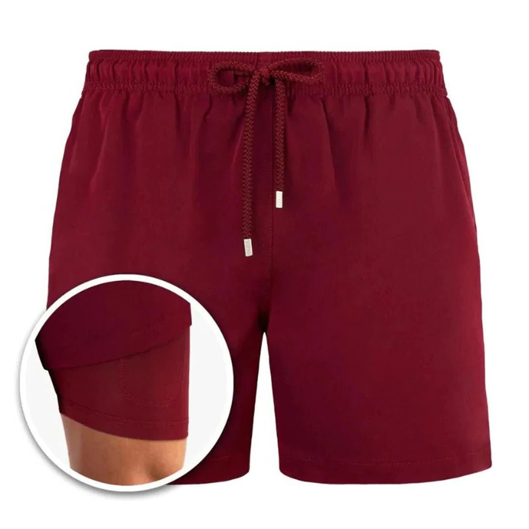 Men's Quick-Dry Swim Shorts - Red