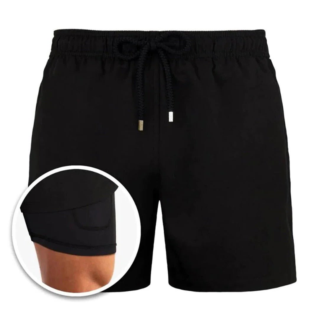 Men's Quick-Dry Swim Shorts - Black