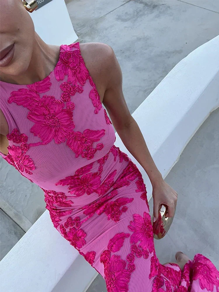 Floral Bodycon Maxi Dress