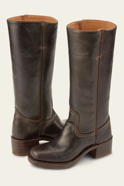 Knee High Riding Boots - Dark brown