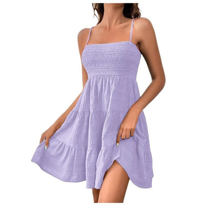 Summer A Line Mini Dress - Lavender