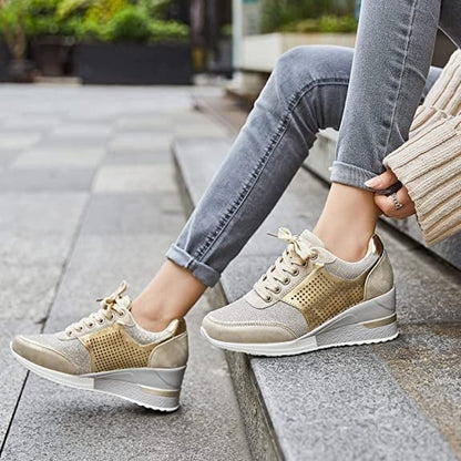 Chunky Platform Sneakers - Gold