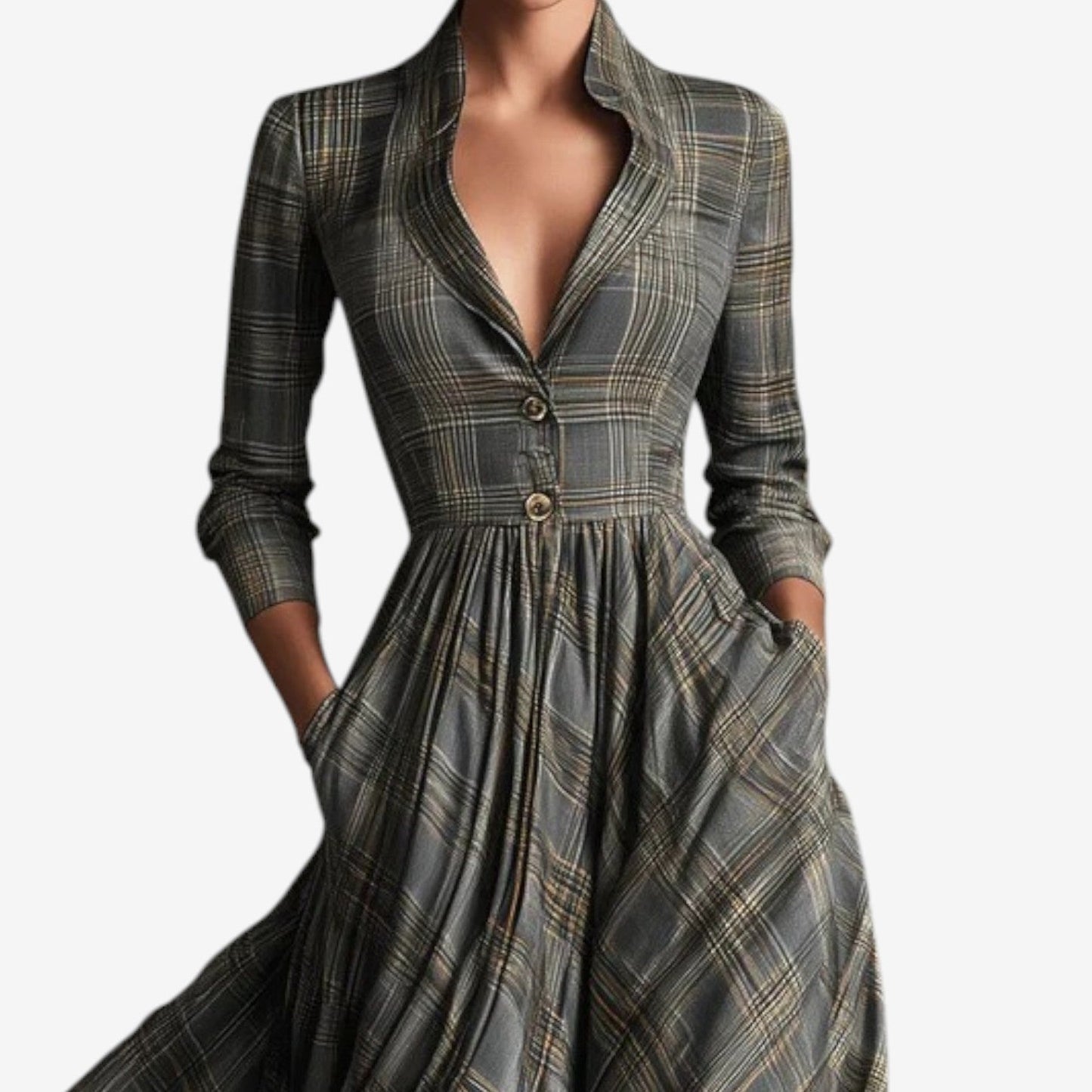 Plaid Maxi Shirt Dress