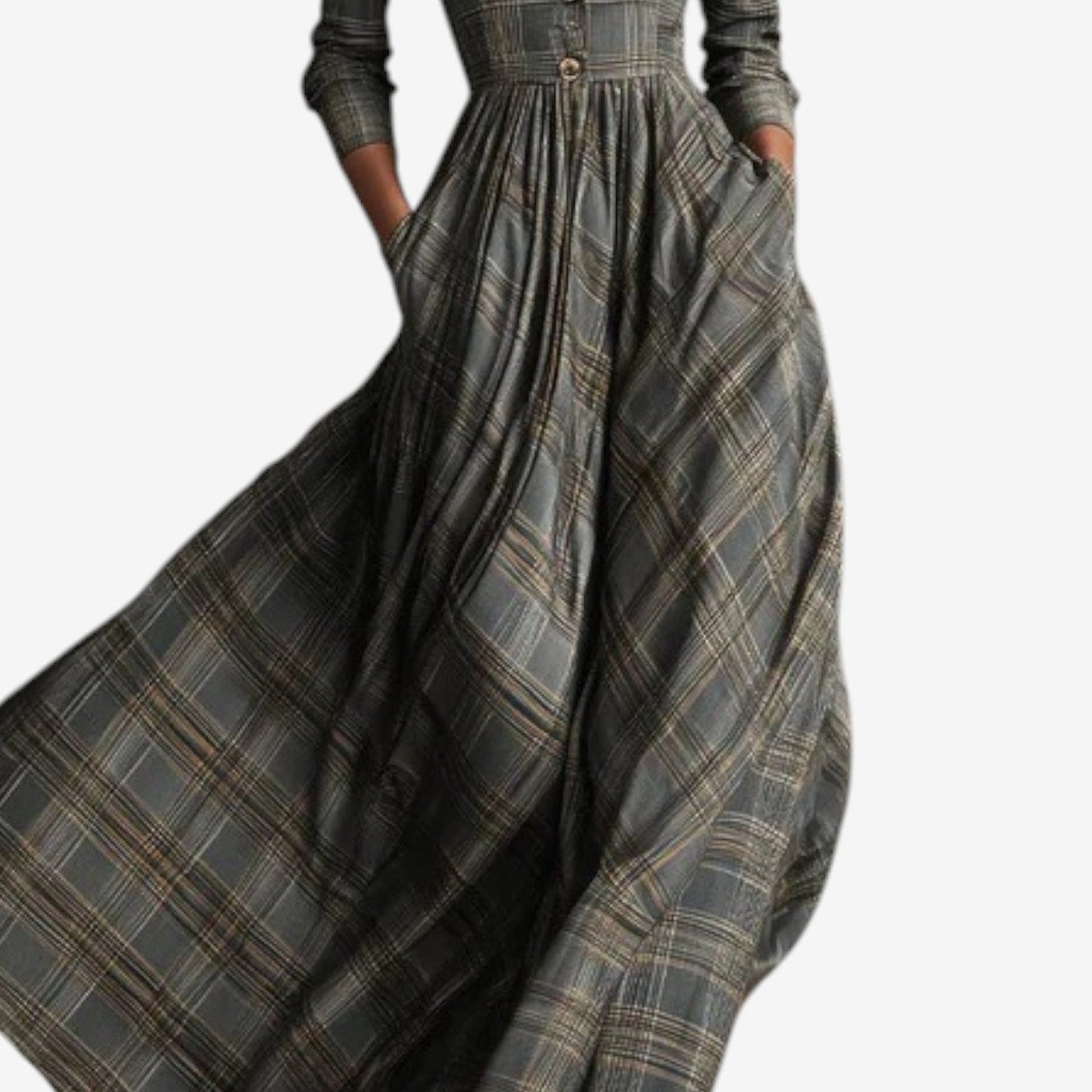 Plaid Maxi Shirt Dress