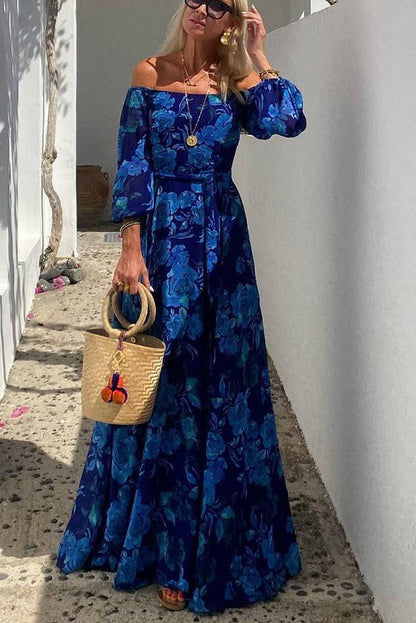 Off Shoulder Floral Maxi Dress