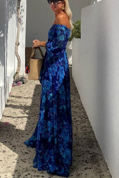 Off Shoulder Floral Maxi Dress