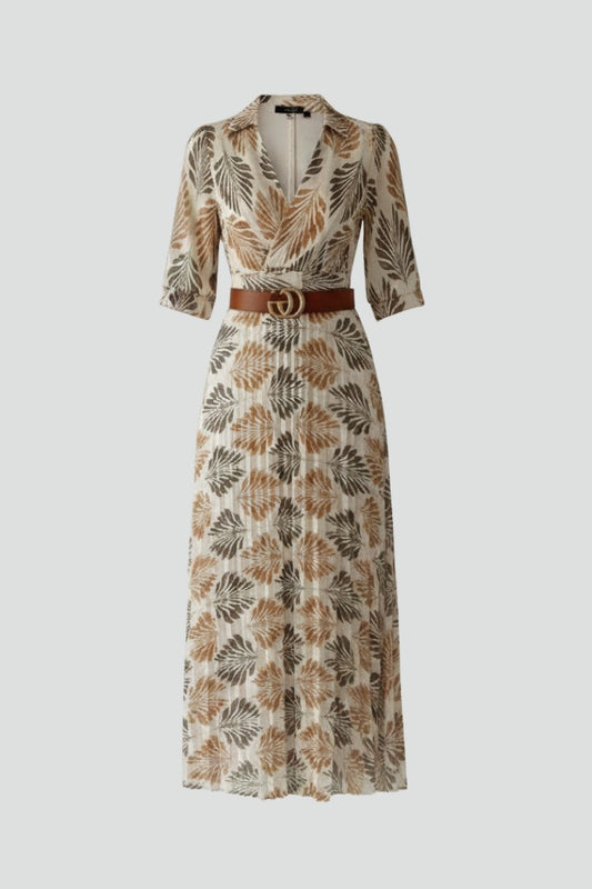 Printed Pleated Maxi Dress