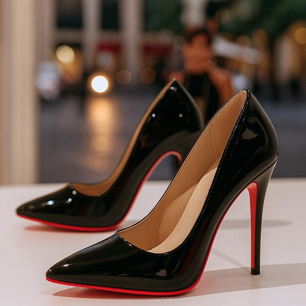 Pointed Toe Stiletto Pumps - Black