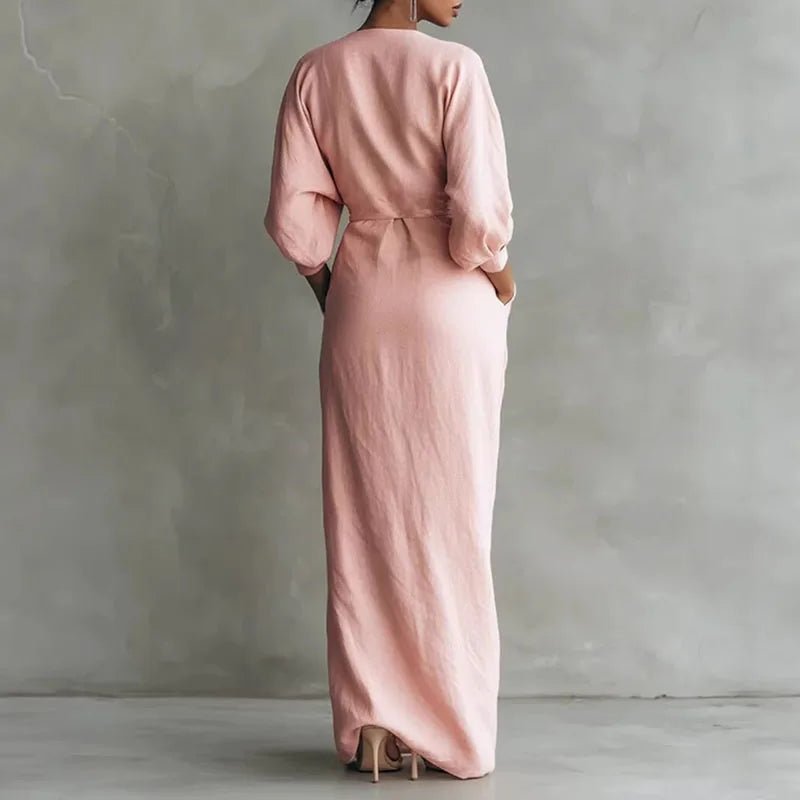 Women's V-Neck Wrap Maxi Dress