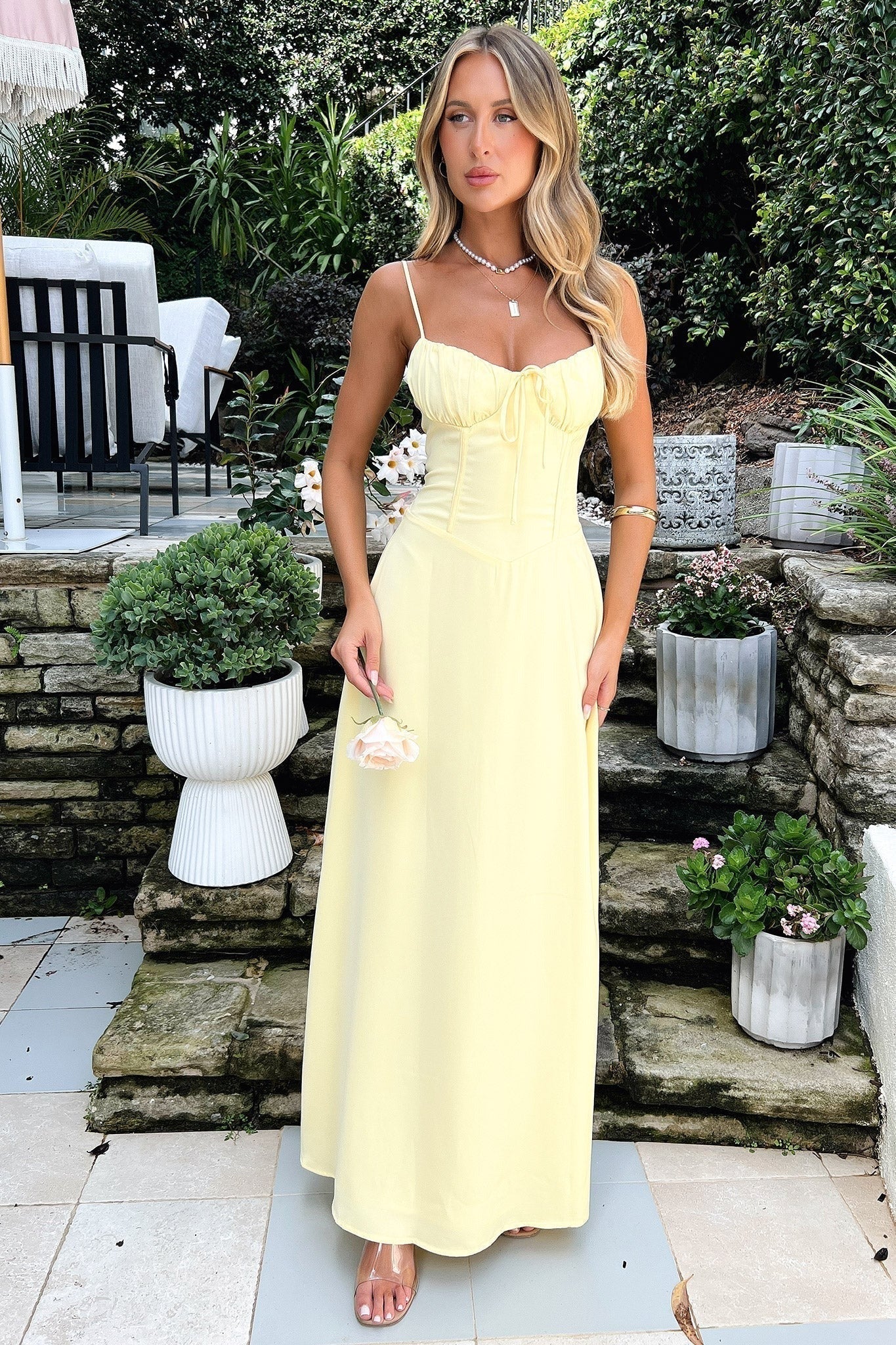 Wedding Guest Corset Maxi Dress