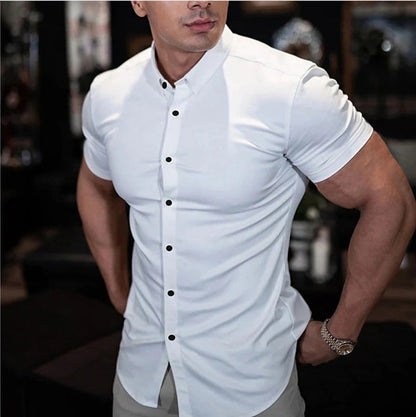 Slim Fit Short Sleeve Shirt - White