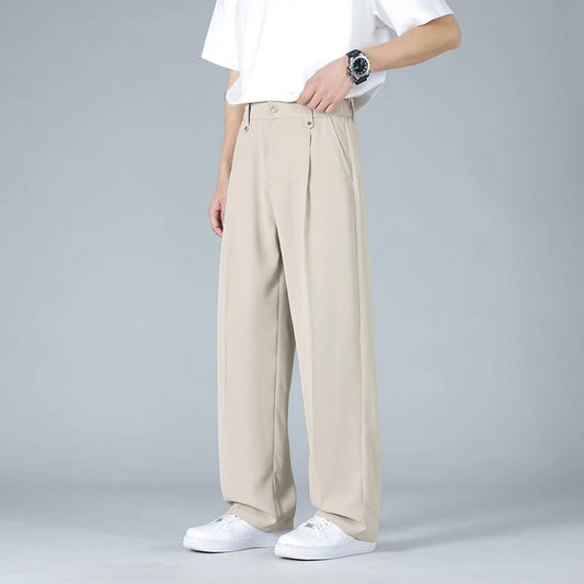 Pleated Wide Leg Pants - Khaki