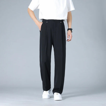 Pleated Wide Leg Pants - Black