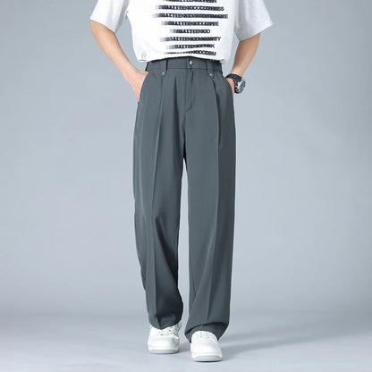 Pleated Wide Leg Pants - Grey