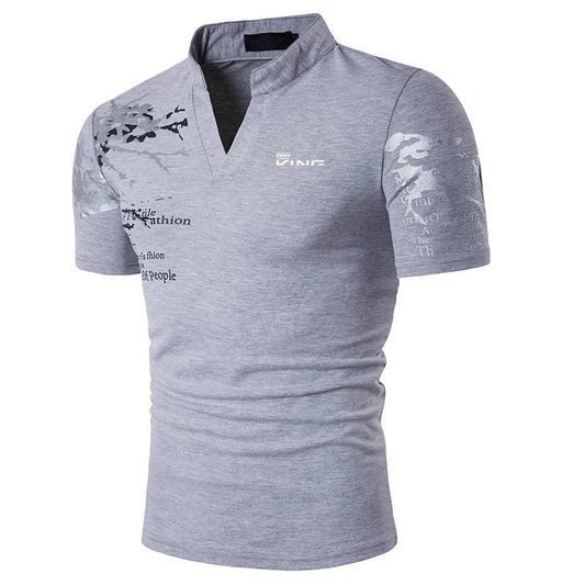 Graphic Polo Shirt - Grey
