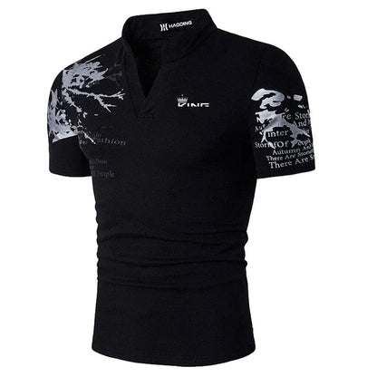 Graphic Polo Shirt - Black