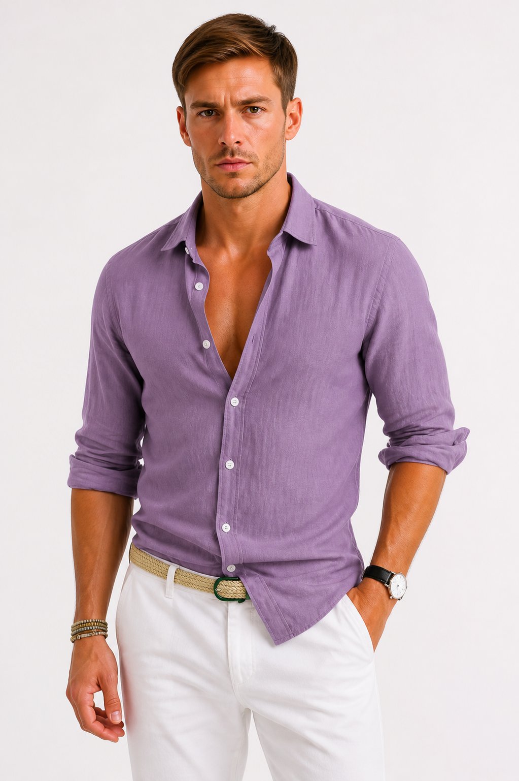 Men's Slim Shirt - Purple