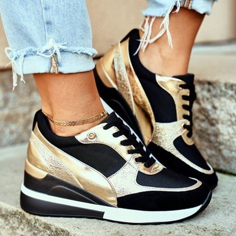 Chunky Platform Sneakers - Gold