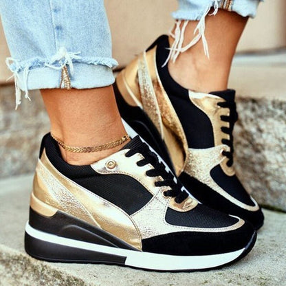 Chunky Platform Sneakers - Gold