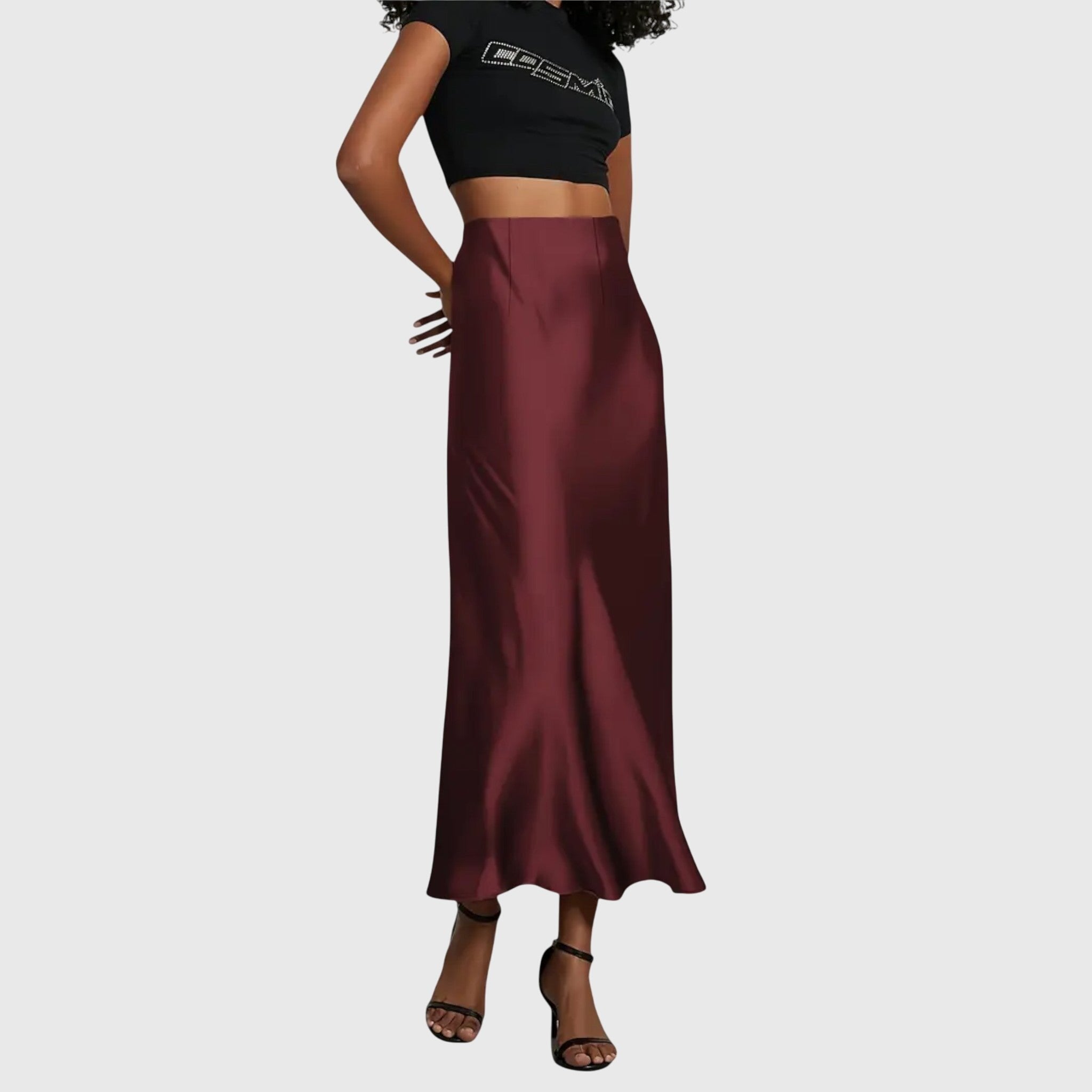 Women's Satin Midi Skirt