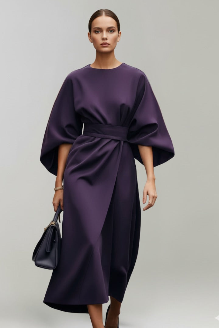 Formal Midi Dress - Purple