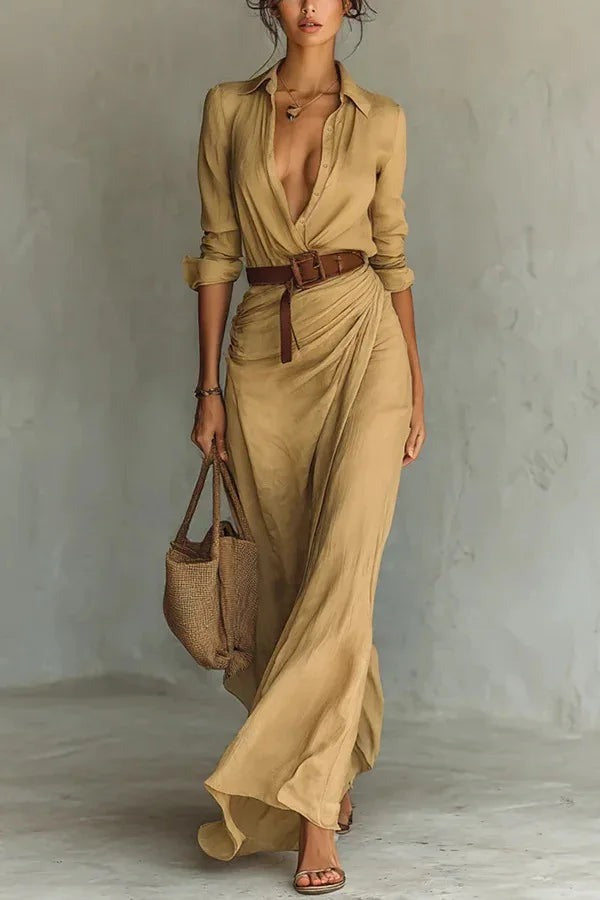 Wrap Maxi Dress - Camel