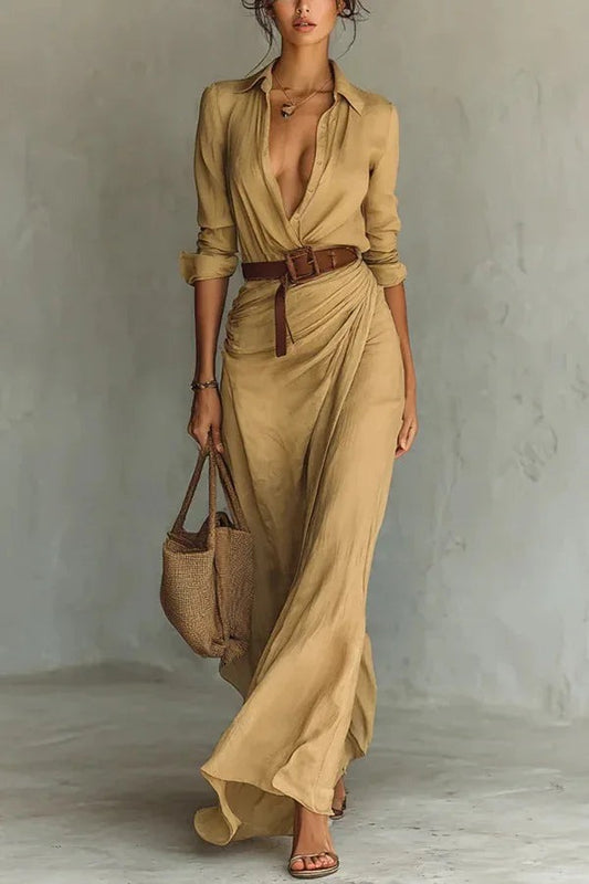 Wrap Maxi Dress - Camel