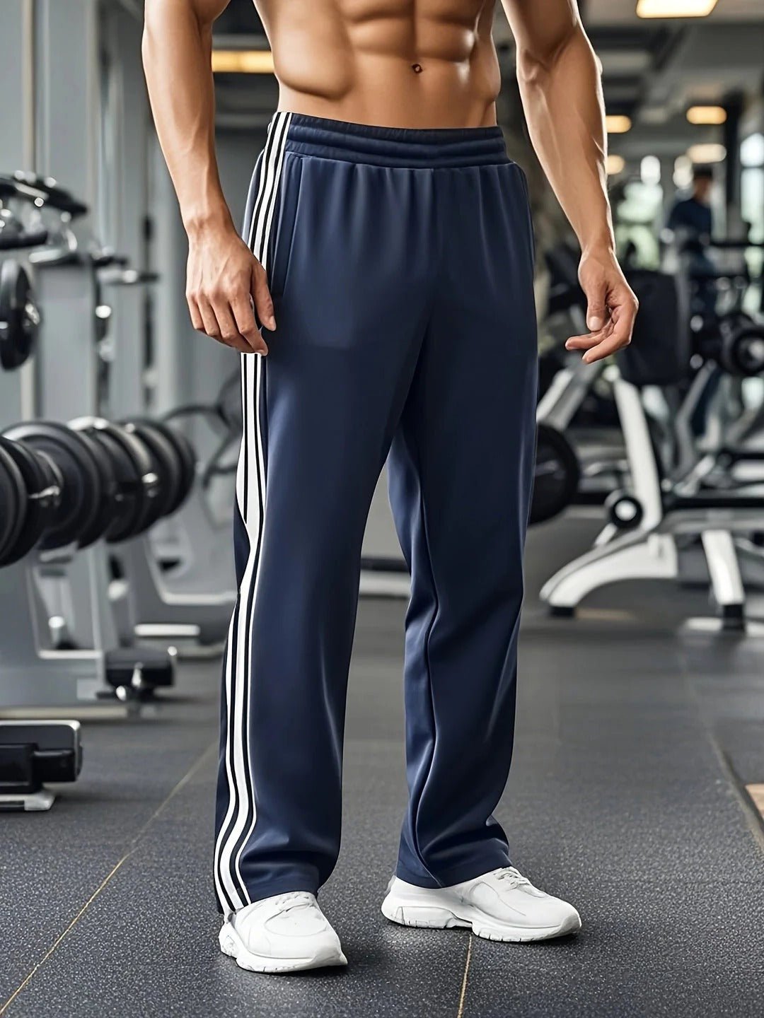 Men's Side-Stripe Relaxed Track Pants - Blue