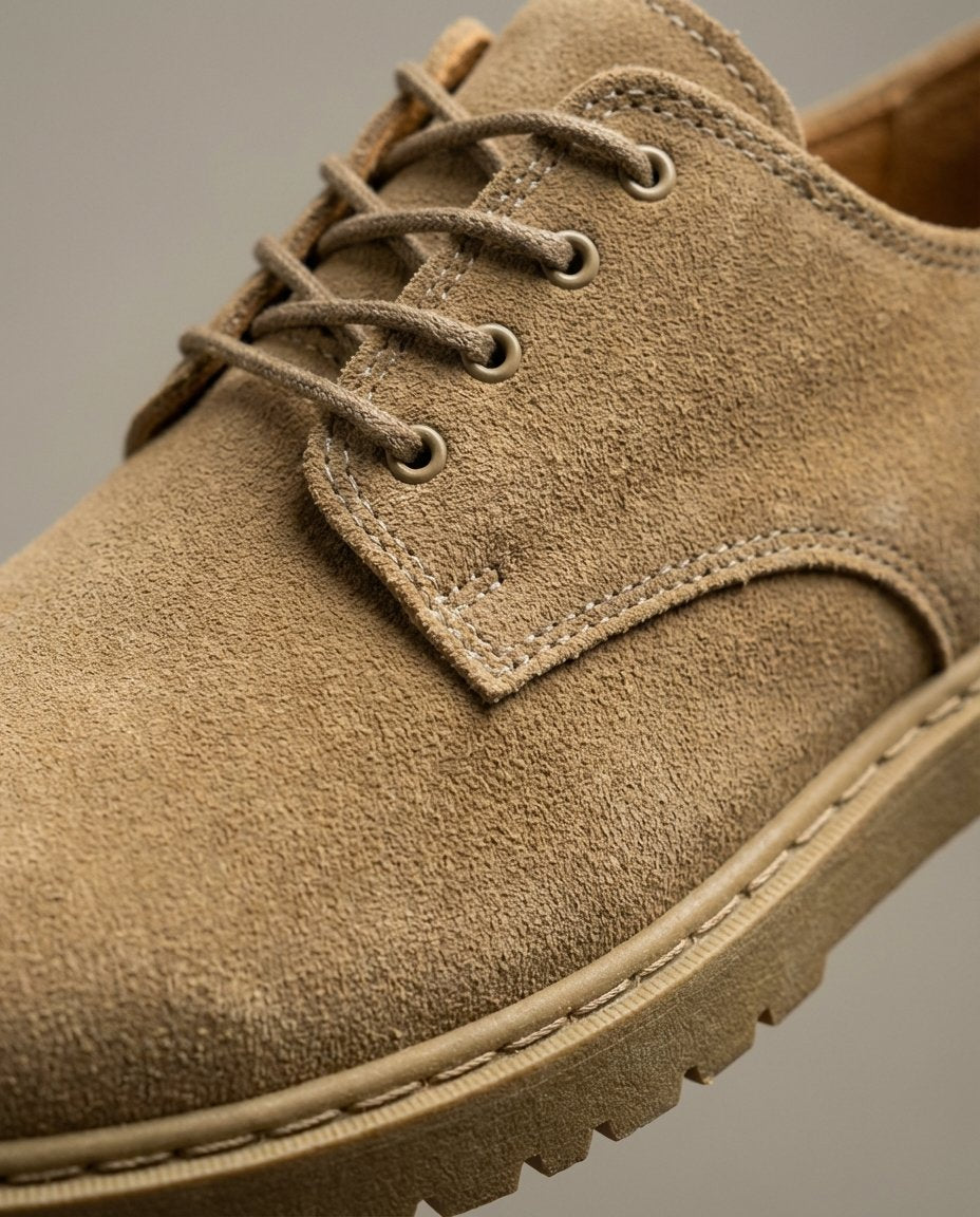 Men's Suede Lug-Sole Derby Shoes