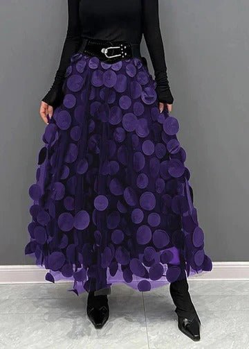 Women's High-Waisted Tulle Maxi Skirt - Purple