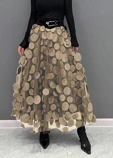 Women's High-Waisted Tulle Maxi Skirt - Khaki