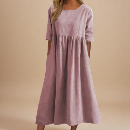 Empire Waist Midi Dress - Dusty Pink