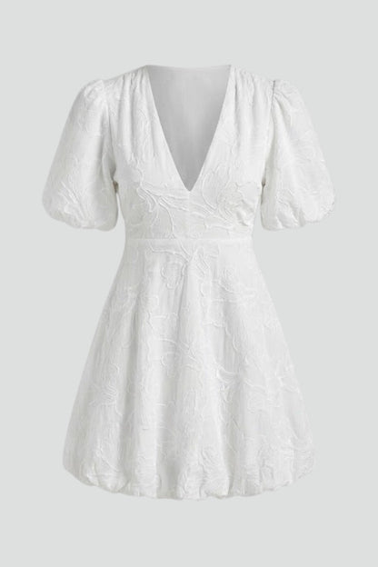 Puff Sleeve Mini Dress
