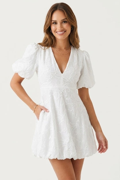 Puff Sleeve Mini Dress